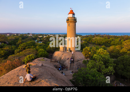 Lighthouse in Mahabalipuram or Mamallapuram, Tamil Nadu, India Stock Photo