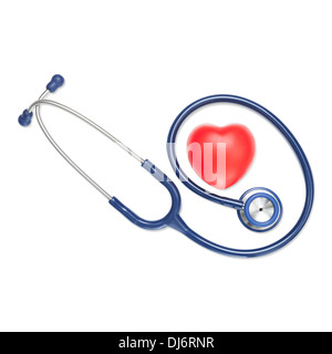 Stethoscope above blank medical prescription Stock Photo