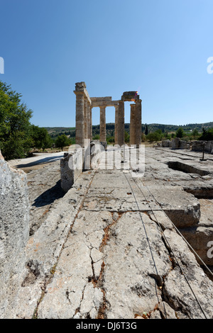 Cella of the Temple of Zeus in the centre of the Sanctuary of Zeus at Nemea Peloponnese Greece.