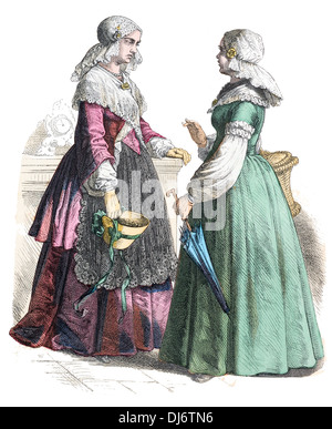 19th century costumes of Friesland Holland Stock Photo