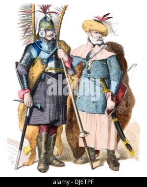 16th Century Russian Lancer and Cuirassier Stock Photo