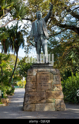 South Africa, Cape Town. Statue to Cecil Rhodes, in The Company's Garden, established by the Dutch East India Company in 1652. Stock Photo