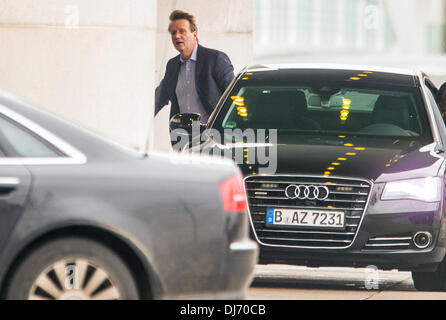 Berlin, Germany. 23rd Nov, 2013. Acting Chief of Staff of the German Chancellery and German Minister for Special Affairs Ronald Pofalla (CDU) arrives at the Federal Chancellery in Berlin, Germany, 23 November 2013. Photo: HANNIBAL/dpa/Alamy Live News Stock Photo