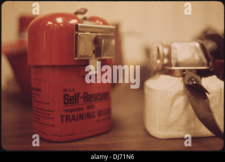 A model of a self-rescuer used for training purposes by Island Creek ...