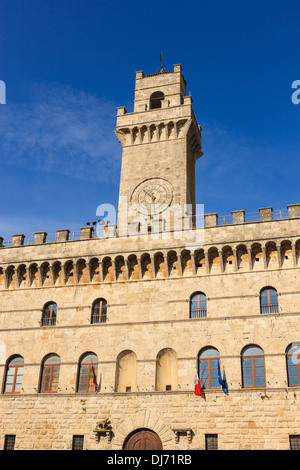 Montepulciano is a medieval and Renaissance hill town and comune in the Italian province of Siena in southern Tuscany, Italy Stock Photo