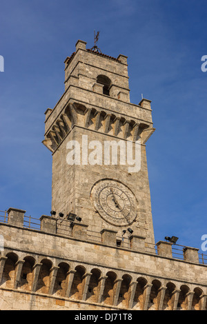 Montepulciano is a medieval and Renaissance hill town and comune in the Italian province of Siena in southern Tuscany, Italy Stock Photo