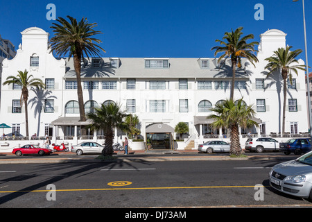 South Africa, Cape Town. Winchester Mansions, Sea Point Promenade.  Cape Dutch Architectural Style. Stock Photo