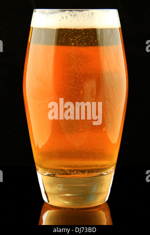 Beer glass isolated on black Stock Photo