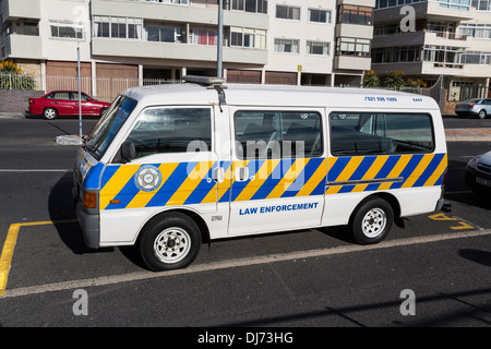 South Africa, Cape Town. Police Vehicle, Sea Point Promenade. Stock Photo