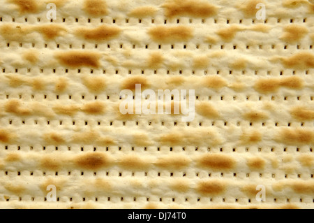Traditional Jewish Matzo, Matzoh, Matzah or Matza unleavened bread served for Passover Stock Photo
