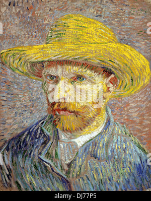 Vincent van Gogh, Self-Portrait with Straw Hat Stock Photo