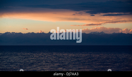 Panorama of Issyk-Kul lake, Kirgizia Stock Photo