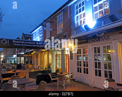 Wine bars Restaurants Stockton Heath Warrington at dusk England UK Stock Photo