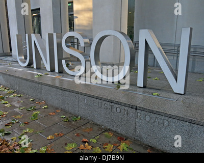 Unison trade union building, at 130 Euston Road, London England UK, NW1 2AY Stock Photo