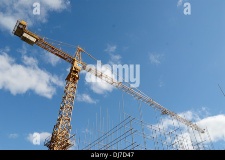 A crane in construction site Stock Photo