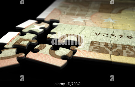 Incomplete Euro Puzzle (high resolution computer generated image) Stock Photo