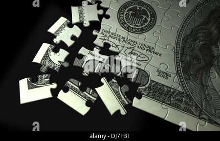 Incomplete Dollar Puzzle (high resolution computer generated image) Stock Photo