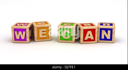 We Can text on cubes (computer generated images) Stock Photo