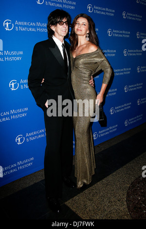 Model Paulina Porizkova and husband Ric Ocasek attend the American Museum of Natural History's 2013 Museum Gala. Stock Photo