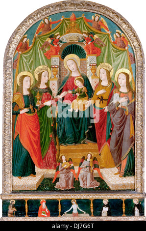 Benozzo Gozzoli, The Mystic Marriage of St Catherine 1495 - 1500 Tempera on panel. Stock Photo