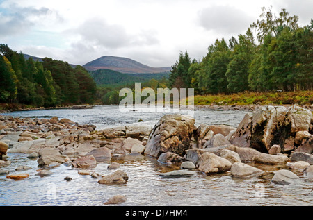 A view of the River Dee at Invercauld, near Braemar, Aberdeenshire, Scotland, United Kingdom. Stock Photo