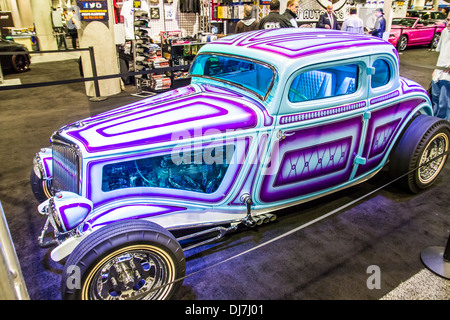 A 1934 Ford coupe with a very custom paint job at the 2013 Los Angeles International Auto Show Stock Photo