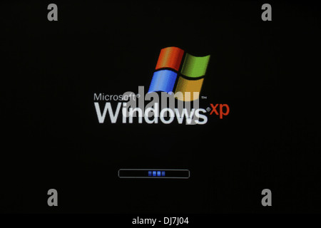 Pixel view of windows xp before startup Stock Photo