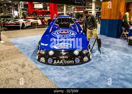 Automobile club of Southern California's dragster at the Los Angeles International Auto Show 2013 Stock Photo