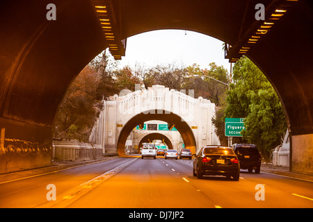 Tunnels on the 110 freeway near Dodger Stadium in Los Angeles ...