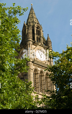 The tower of the Town Hall, Alfred Waterhouse, 1877.  Albert Square, Manchester, England, UK Stock Photo