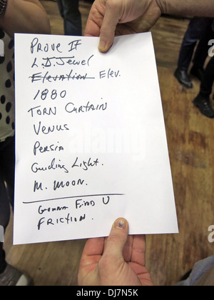 Television concert Manchester Academy 17/11/2013 setlist Stock Photo