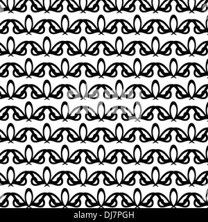 Seamless Black Pattern on White Background Stock Photo