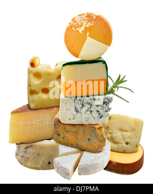 Cheese Collection Isolated On White Stock Photo