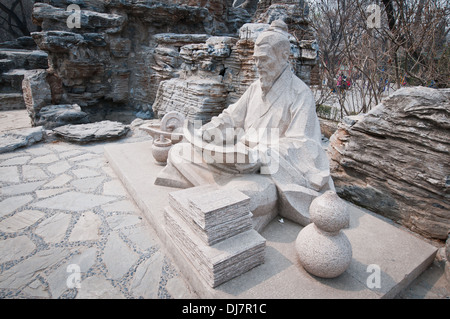 Confucius statue in Temple of the Earth area (also called Ditan Park) in Beijing, China Stock Photo