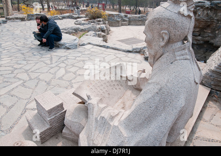 Confucius statue in Temple of the Earth area (also called Ditan Park) in Beijing, China Stock Photo