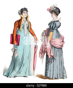 19th century XIX  France court costumes Stock Photo