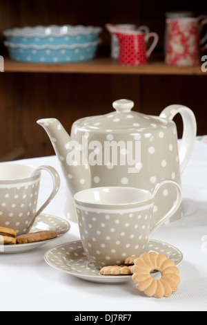 Gray tea set Stock Photo