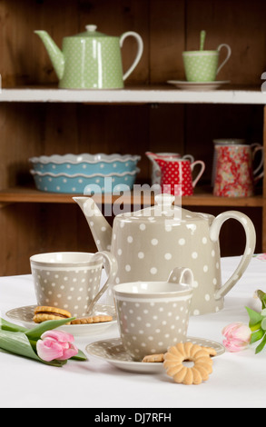 Gray tea set Stock Photo