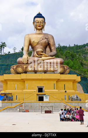 National Memorial Chorten Buddha Point,Kuensel Phodrang Translation All Seeing point,Views of Construction site & Thimpu Valley Stock Photo