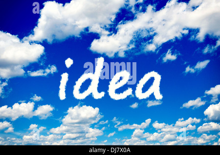 Idea clouds on the clear blue sky Stock Photo