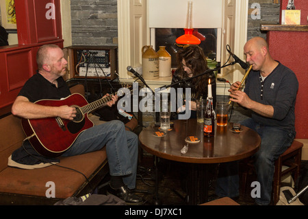 Irish folk singing in McGann's bar, Doolin, Co. Clare, Ireland Stock Photo