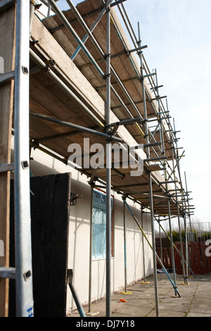 An external wall insulation system EWI being installed as part of the UK Governments Energy Company Obligation ECO Stock Photo