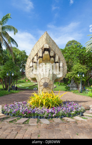 The naga  in the gardens  surrounding Wat Phnom in Phnom 