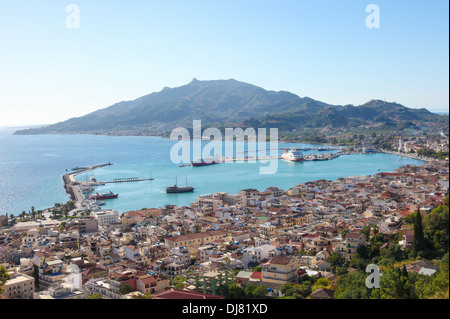 View on Zakynthos city, capital of the island Zakynthos in the Ionian sea in Greece. Zakynthos is a famous tourist destination. Stock Photo