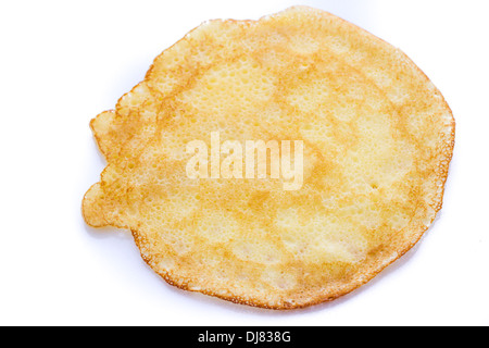 Freshly homemade crepes on a white background. Stock Photo