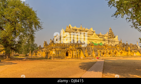 The Maha Aungmye Bonzan Monastery, well-known as Me Nu Oak Kyaung in Innwa, Mandalay, Myanmar. Stock Photo