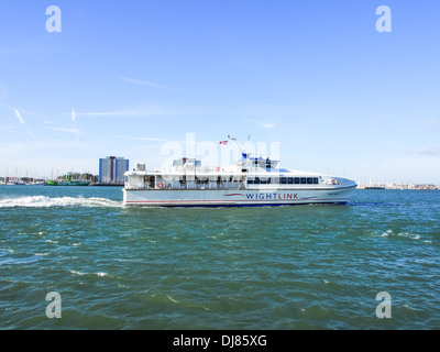 Wightlink Portsmouth to Ryde, Isle of wight, passenger Catamaran Stock Photo