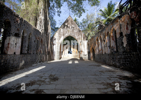 Presbyterian church ruins Ross island, Port Blair, Andaman Islands, India Stock Photo