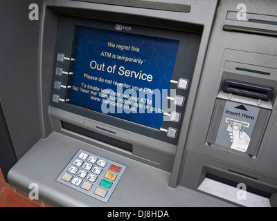 RBS atm cash machine out of service message UK Stock Photo