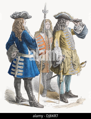 Early 18th century XVIII French Marshal and Subaltern Stock Photo